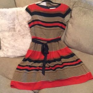 Silky Cute Belted Fall Dress Size 10